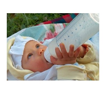 baby with bottle